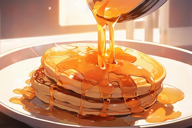 Free photo pancakes in anime style