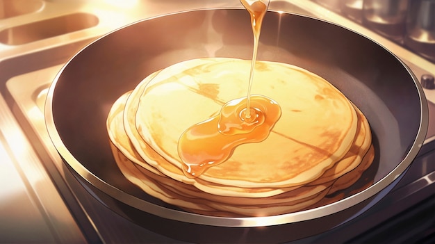 Free photo pancakes in anime style