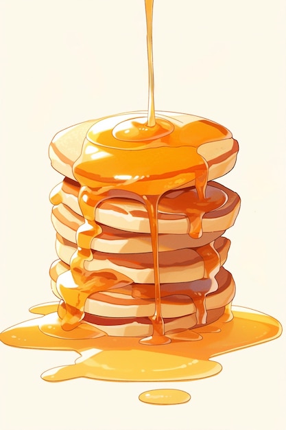 Free photo pancakes in anime style