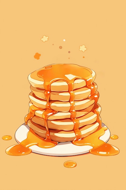 Free photo pancakes in anime style