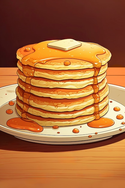 Free photo pancakes in anime style