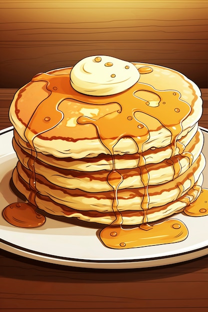 Free Photo pancakes in anime style