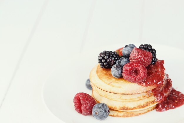 Pancakes dessert on a table