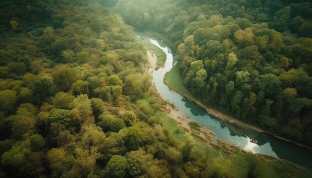 Free photo panoramic beauty in nature aerial autumn mountainscape generated by ai