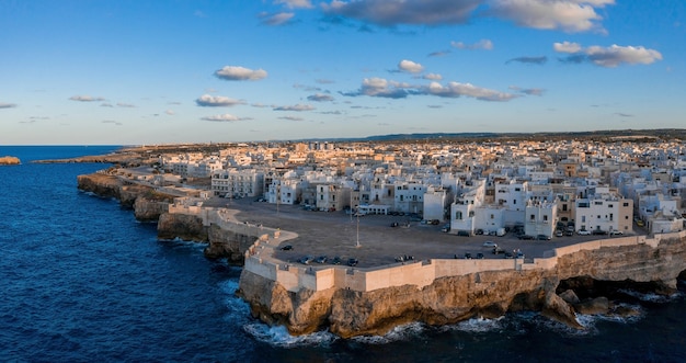 Panoramic cityscape of Polignano a Mare town, Puglia region, Italy near Bari city, Europe