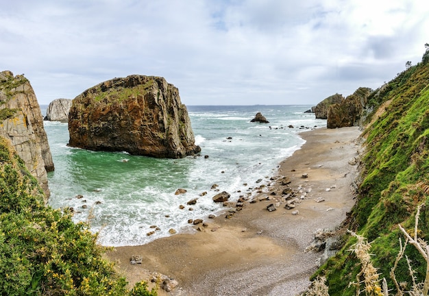 Panoramic view of the beautiful island near the seashore with a clear sky