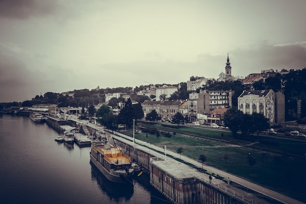 Panoramic view of Belgrade and Sava river. Republic of Serbia