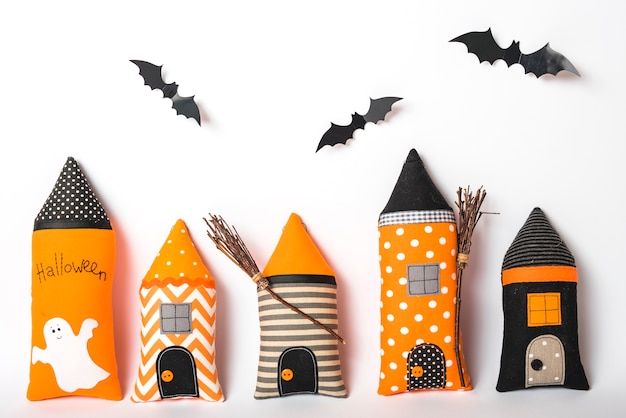 Free Photo paper bats over handmade castle towers