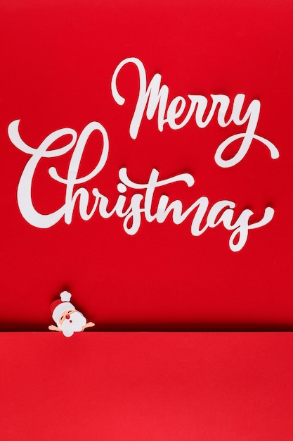 Free photo paper christmas with lettering and santa