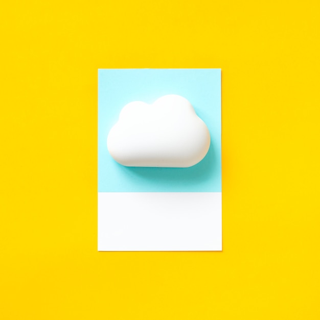 Free photo paper craft art of a fluffy cloud