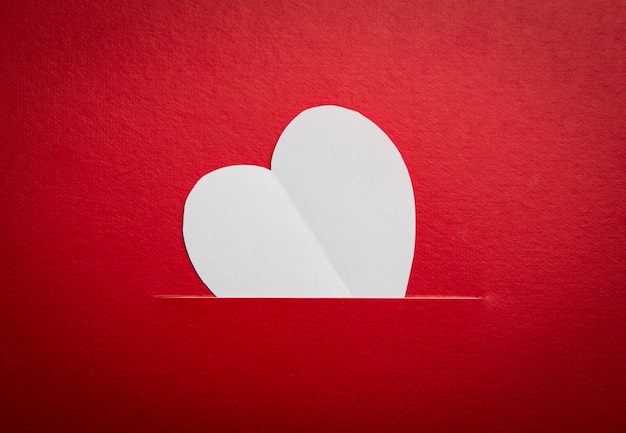 Paper  heart shape symbol for Valentines day  with copy space fo