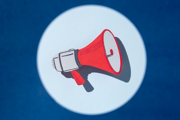 Free photo paper megaphone announce loudly