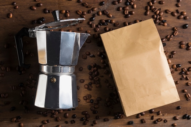 Paper package and geyser coffee maker