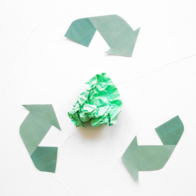 Paper recycle logo with paper trash