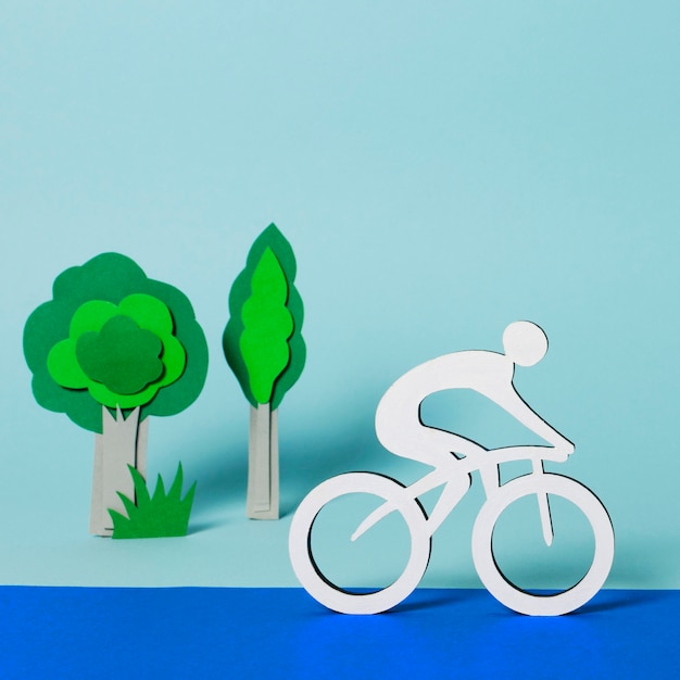 Free photo paper style cycling competition