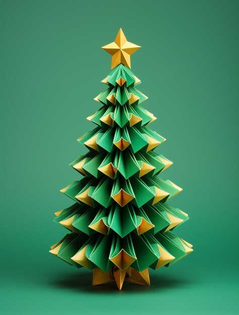 Paper style three-dimensional tree