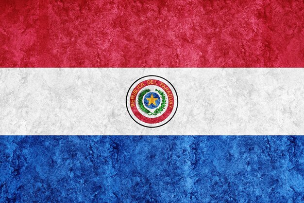 Paraguay Metallic flag, Textured flag, grunge flag