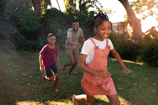 Parents and kids spending time together