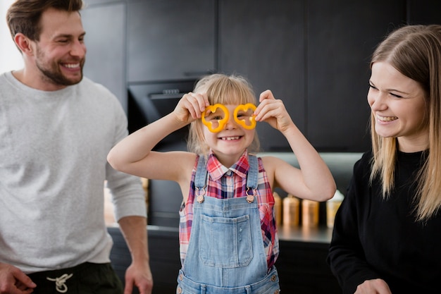 Parents looking at funny girl