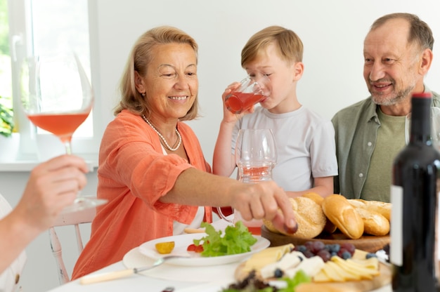 Parents spending time with their daughter and grandson