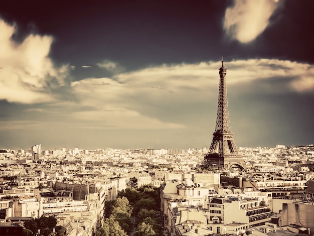 Free Photo paris city view from high