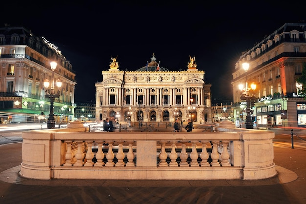 Paris Opera at night as the city famous tourism attraction and landmark.