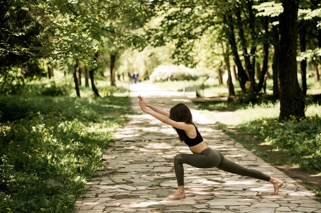 park lifestyle yoga morning girl