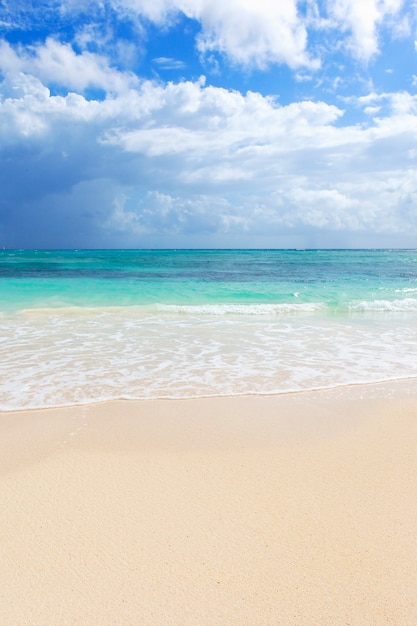 Part of beach in caribbean sea in Mexico