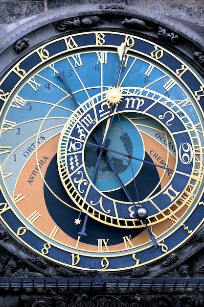 Free photo part of famous zodiacal clock in prague