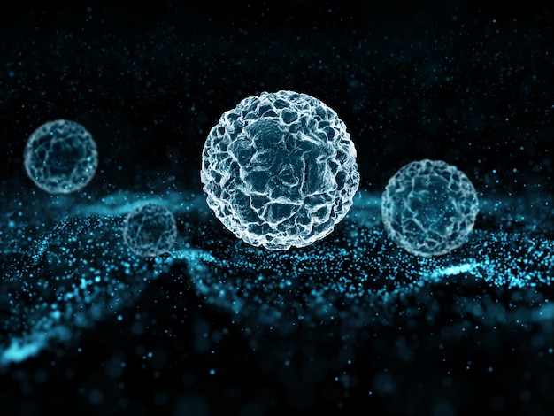 Free photo particles and virus cells floating