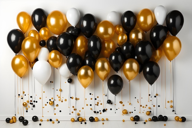 party celebration black and gold balloons