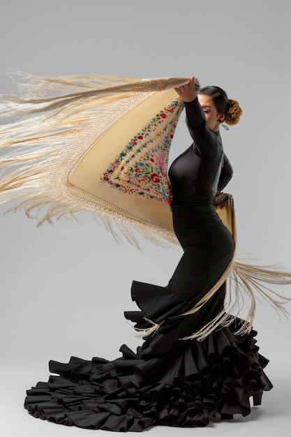 Free photo passionate and elgant flamenco dancer