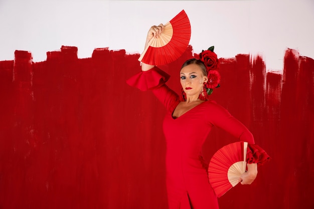 Free Photo passionate and elgant flamenco dancer