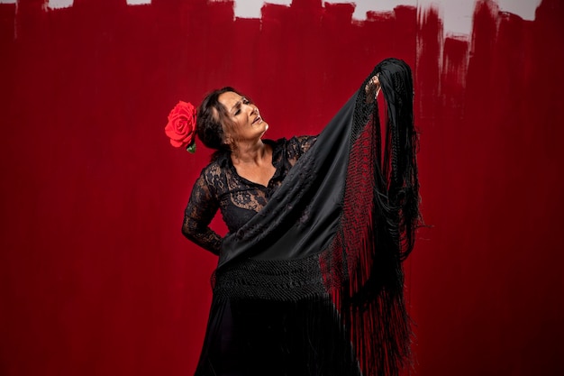 Free Photo passionate and elgant flamenco dancer