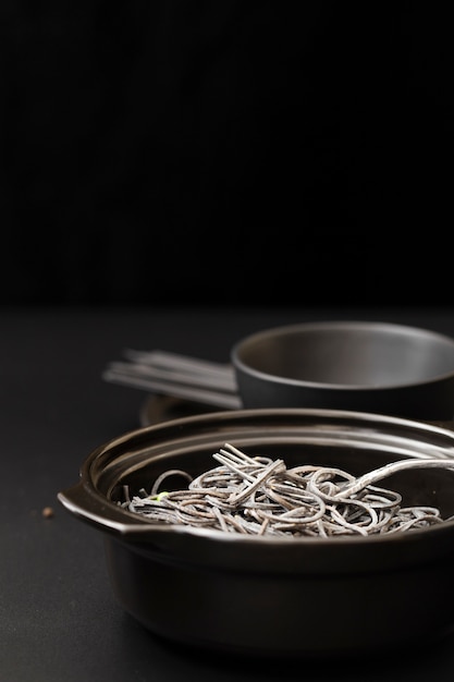 Pasta bowl on a dark background