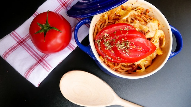 Free Photo pasta dish on a restaurant table