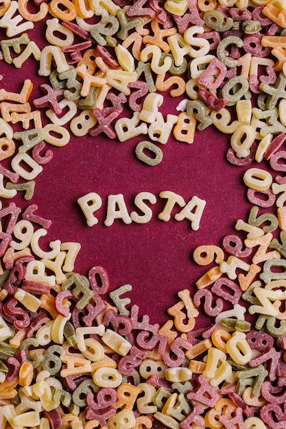 Free photo pasta letters with pasta word