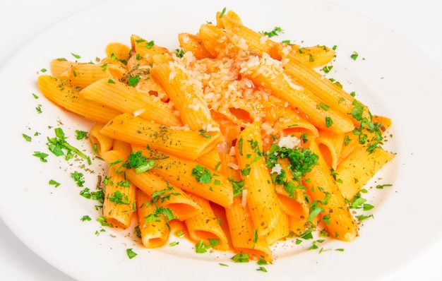 Pasta penne with tomato sauce