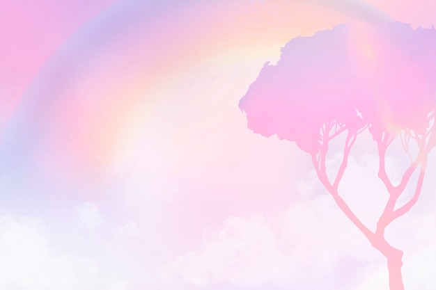 Free photo pastel background with aesthetic pink gradient tree