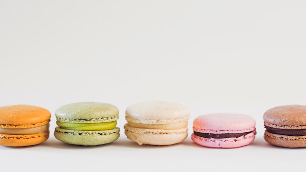 Free photo pastel color macaron line