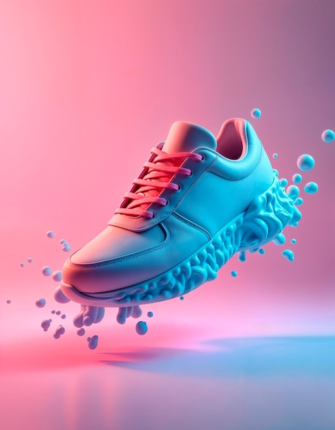 Free photo pastel colors 3d sneakers