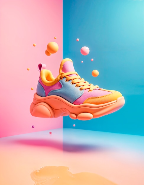 Pastel colors 3d sneakers