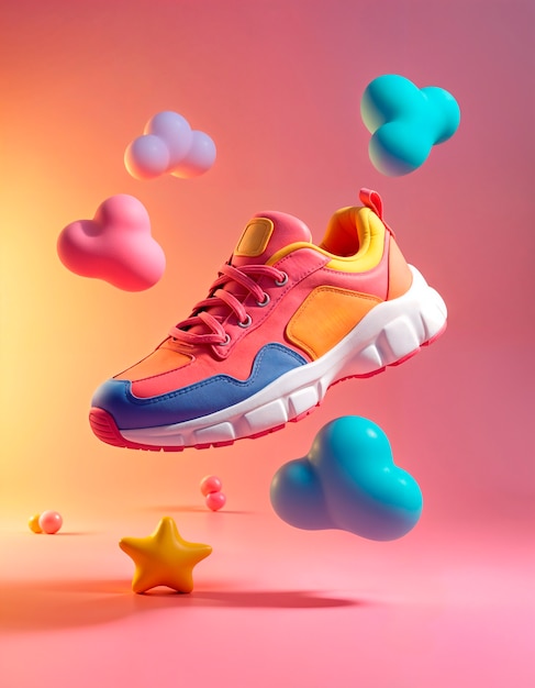 Pastel colors 3d sneakers