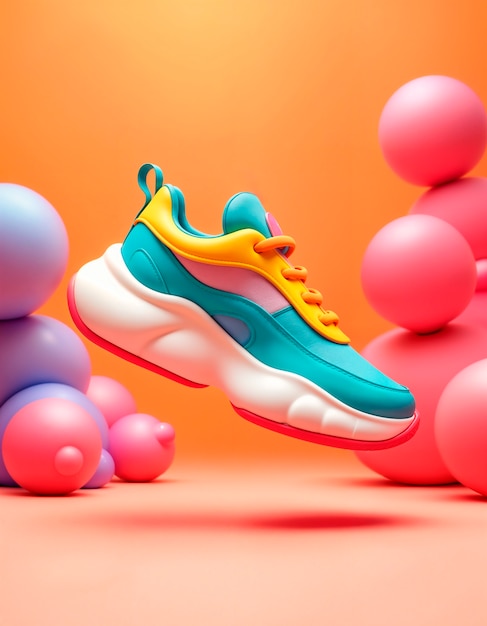 Pastel colors 3d sneakers