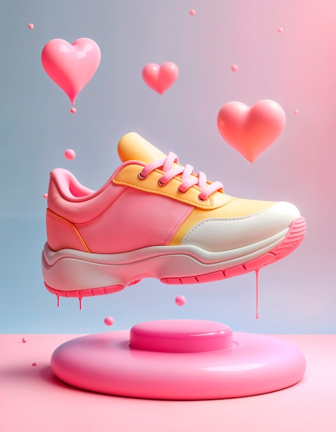 Pastel colors 3d sneakers