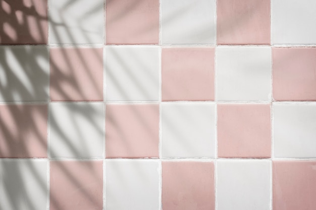 Free Photo pastel pink and white tiles textured background