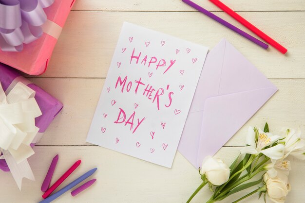 Pastel postcard for Happy Mother`s day 