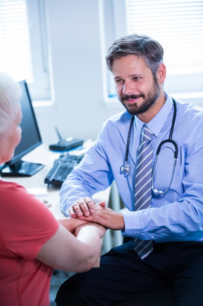 Patient consulting a doctor