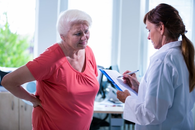 Patient consulting a doctor