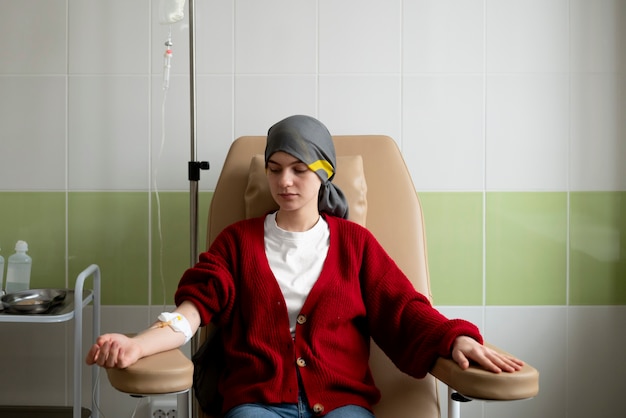 Free Photo patient getting chemotherapy treatment